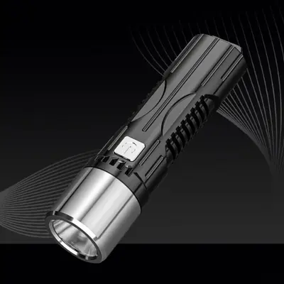 Mini LED Hand Flashlight, USB Rechargeable, Three Modes, Long Range