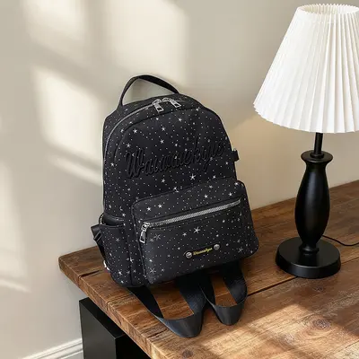 Koreanischer INS-Mode-Buchstabenster-Design Rucksack für Damen, Nischenboutique-Design, schlicht, vielseitig, Pendler-Schulrucksack - 5