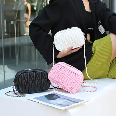 Embroidered Chain Small Square Women's Shoulder Bag