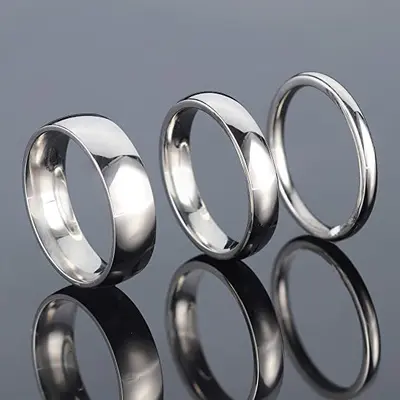 Women's European and American Cross-border Titanium Steel Ring, Non-fading, Shiny, Simple Flat Ring, 2 4 6mm Stainless Steel Niche Ring