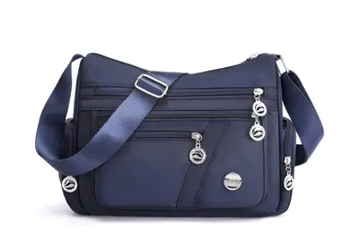 Women's Casual Large Capacity Shoulder Bag, Lightweight Nylon - 9
