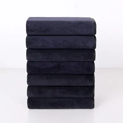 Mikrofiber havlular toptan satış, siyah havlular, kalınlaştırılmış ve emici, yetişkin berber havluları, özel güzellik ve tırnak sanatı bezleri.