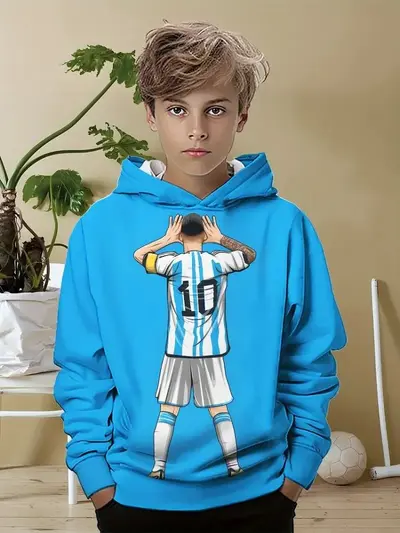Jungen Lockerer Kapuzenpullover mit 3D-Digitaldruck - 8
