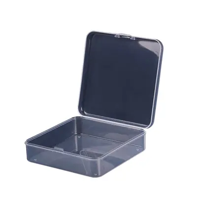 Quadratische hochgradig transparente Kunststoffbox PP-Box Ersatzteilbehälter Aufbewahrungsbox Hardware Schmuck Angelzubehör Schmuckschatulle Ohrstöpsel kleine Box Quadrat