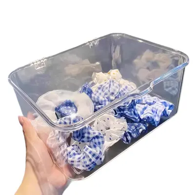 Schreibtisch-Aufbewahrungsbox, Acryl transparent, mit Deckel - 5