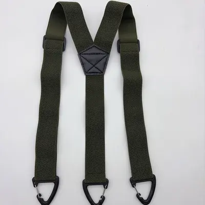 Men's Work Suspenders, 3.8 cm Wide, Adjustable, Quick-Release Hooks, 3 Clips - 13