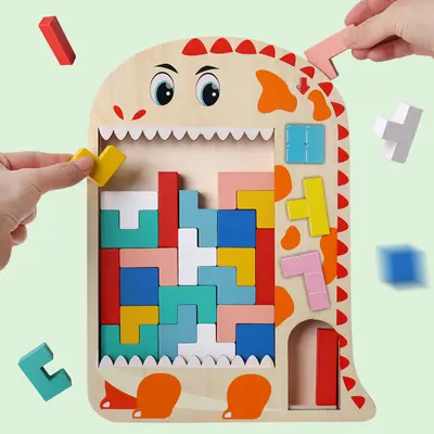 Kinder-3D-Tetris-Bauklotzpuzzle zum Denktraining ab 4 Jahren