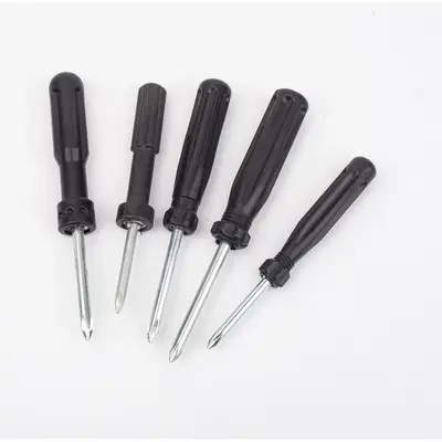 Dual-head screwdriver, Phillips and slotted, black handle