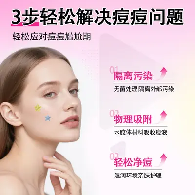 Glitter Star Hydrocolloid Acne Patch, Wearable Under Makeup - 3