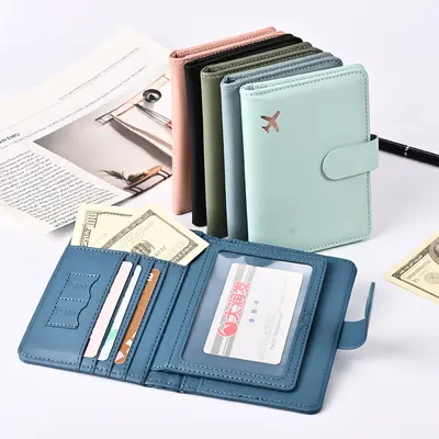 Magnetli Pasaport Cüzdanı PU Deri RFID Koruma - 2
