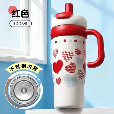 Cross-border 316 Stainless Steel Insulated Tumbler with Handle, Thermal and Cold-Insulating Straw Cup, Outdoor Large Capacity Ice-Proof Water Cup - 12