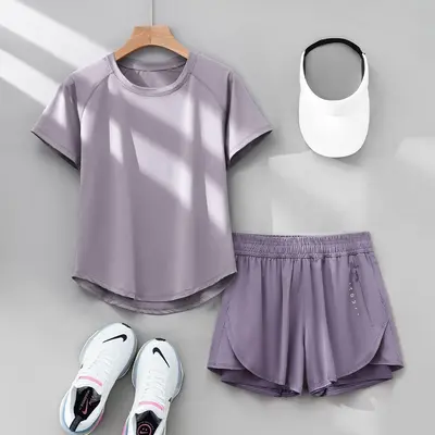 Women's 2026 Summer Running Sports Suit, Quick-Dry Short Sleeve - 6