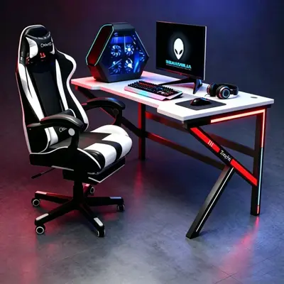 Gaming Computer Desk and Chair Set, Student Writing Desk - 3