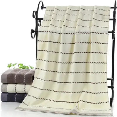 Pure cotton bath towel set, thick and soft, 3 pieces - 8
