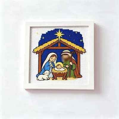 18ct Cross Stitch Kit, Birth of God, Framed Canvas