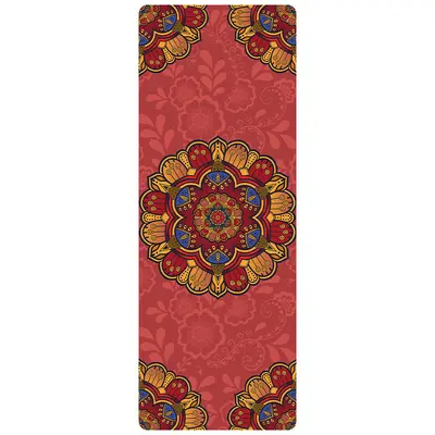 1.5mm yoga matı ultra ince, baskılı, süet kadife, kaymaz - 12