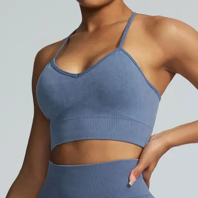 Damen-Sportset, nahtlos, hoher Bund, sandgewaschen - 10