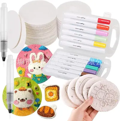 Sihirli Kabarık Boya Seti, DIY Kabarık Boya Kağıdı ve Fırça - 8