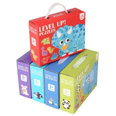 3+ six-in-one wooden puzzle gift box, for boys and girls babies, solid wood educational toy assembly, new model, 60 pieces