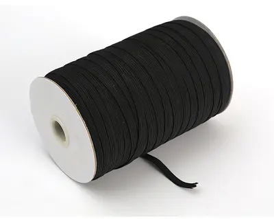 Black and White Flat Latex Elastic Band for Cuff Sleeves - 9
