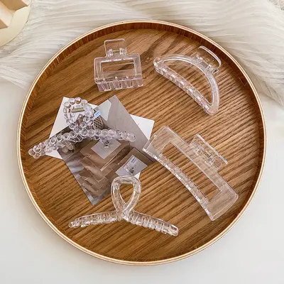 2025 new acrylic large high transparency claw clip popular base clip handmade hair clip accessory manufacturer direct sales