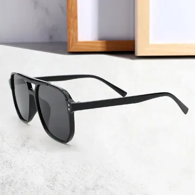 Neue grenzüberschreitende doppelschienige Flieger-Sonnenbrille, europäischer und amerikanischer Stil Herren-Fahrerbrille, hochwertige modische Damen-Sonnenbrille - 3