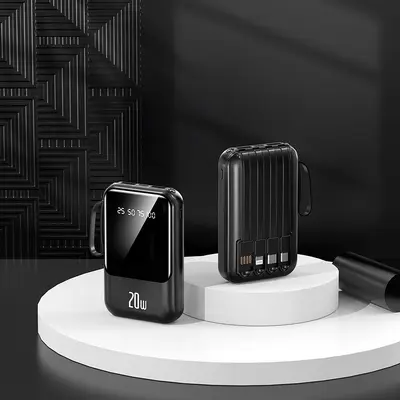 High-Capacity Fast Charging 20000mAh Power Bank with Built-in Cable, Compact and Portable Mobile Charger with Custom Logo Printing - 8