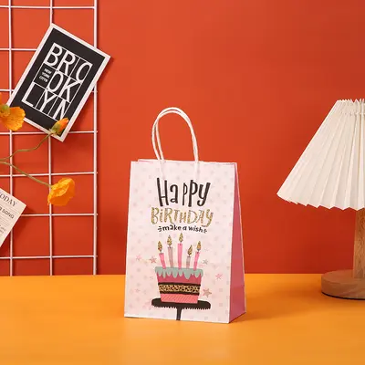 Kraft Paper Birthday Gift Bag Hand Bag - 12