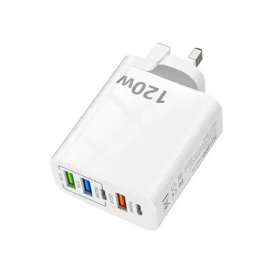 120W Çoklu Port Şarj Cihazı 3USB+2PD Hızlı Şarj Başlığı US/EU/UK Standartları Çok Fonksiyonlu Şarj Adaptörü - 6