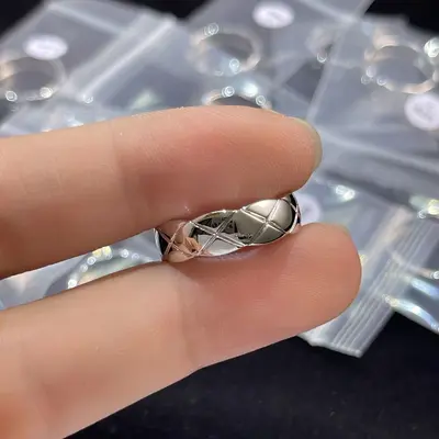 Xiangja 18k Gold plattiert Coco Rautenmuster Ring - 12