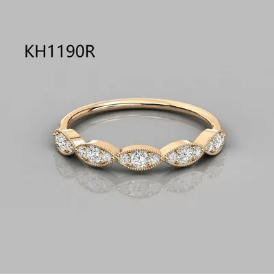 S925 Silver 18K Gold Plated Moissanite Stackable Ring - 11