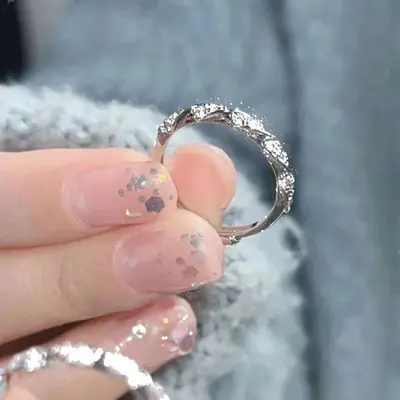 Women's adjustable twisted wrap ring minimal design - 2