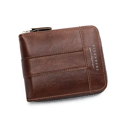 Retro Men's Short Wallet with Chain, Multi-Card Slots and Coin Pocket - 6