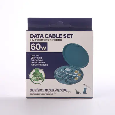Drei-in-eins-Ladekabel, 60W Schnellladung, Aufbewahrungsbox