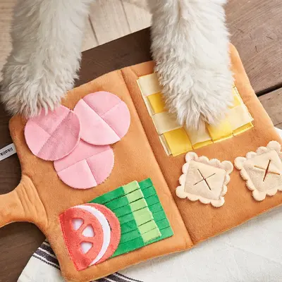Plush Dog Treat Hiding Book Toy with Squeaker - 5