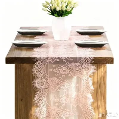 White Lace Table Runner for Wedding Decoration, 36*300 cm - 12