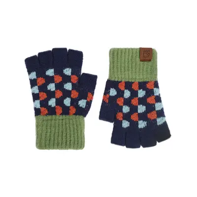 Children's fleece-lined fingerless gloves, ages 6-9 - 12