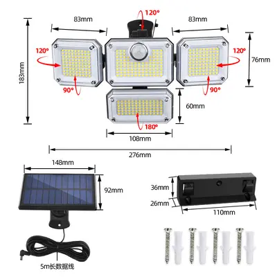 Outdoor Solar LED Garden Light, Waterproof, Motion Sensor