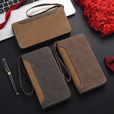 Men's Long Wallet with Zipper Coin Pocket, Multifunctional - 2