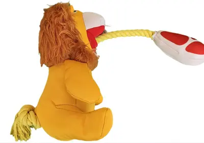 Dickes Hundezugspielzeug, bissfest, quietschendes Plüsch - 7