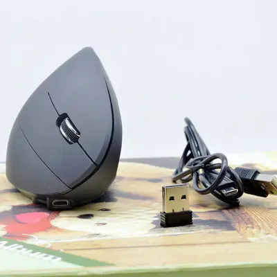 Sınır ötesi şarjlı dikey kablosuz mouse, ergonomik ışıklı çift modlu sessiz fotoelektrik Bluetooth mouse toptan satış - 7