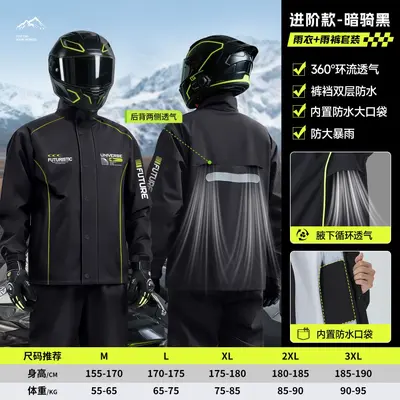 Motorrad-Regenanzug zweiteilig mit Regenhose - 7