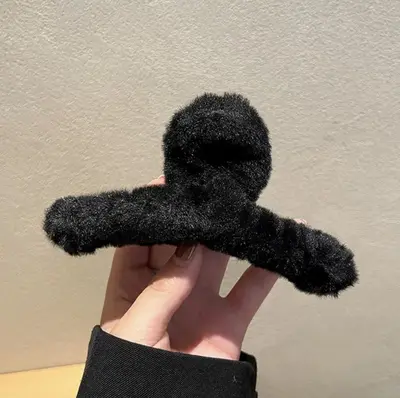 Hair Claw Clip for Women at the Back of Head, Large Plush Hair Claw Clip, Premium Fall and Winter Hair Claw Clip, Shark Clip, New Hair Claw Clip - 8