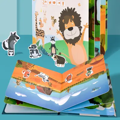 Kinder-Montessori-Gelee-Stickerbuch, ruhiges Beschäftigungsbuch mit Puzzle