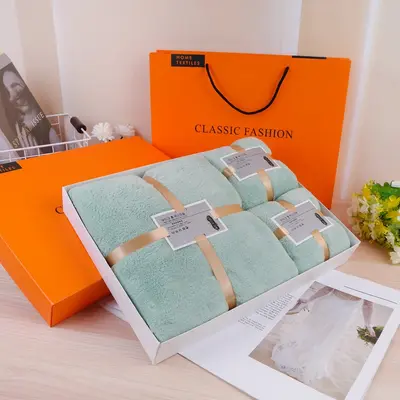 Korallenflor-Badetuch Geschenkset 3-teilig Orange - 10