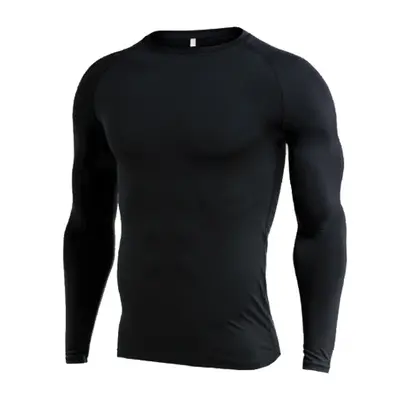 Herren-Sport-T-Shirt, schnelltrocknend, hochelastisch, langärmliges Kompressionsshirt