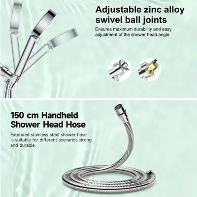 10-Function Pressurized Filter Shower Head Set with Spray Gun - 8