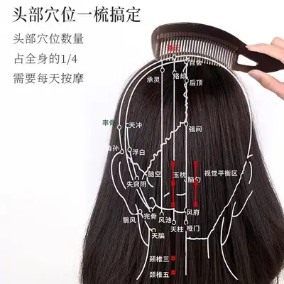 清洁梳子皮屑空心梳子去头油能量梳免洗头气囊按摩网眼袋去油脂