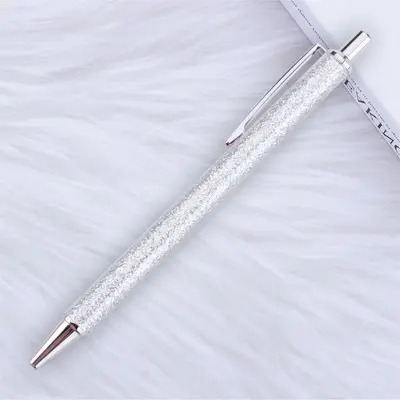 Gold Glitter Click Ballpoint Pen with Printable Logo, Advertising Pen - 11