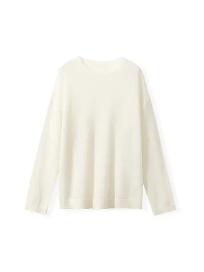 Pullover aus Alpaka- und Schafwolle, V-Ausschnitt, Rauchmelange-Garn - 9